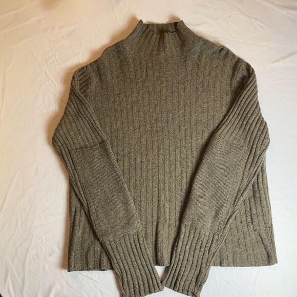 Abercrombie & Fitch Sweater Mens sz L  Brown  Ribbed Mock Neck Wool blend - Picture 1 of 5